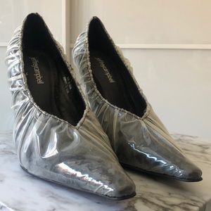 Jeffrey Campbell black clear plastic heels 8